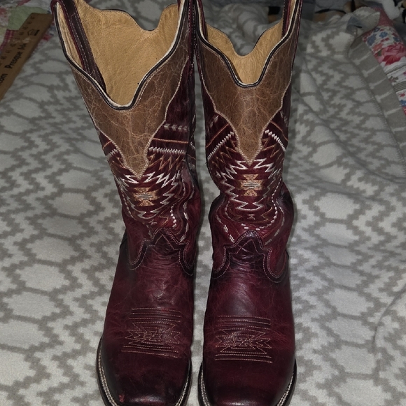 Roper Shoes - Roper Tan Leather Cowboy Boots